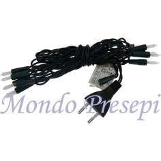 Catena 10 pisellini bianchi a 220V. - Cod. 