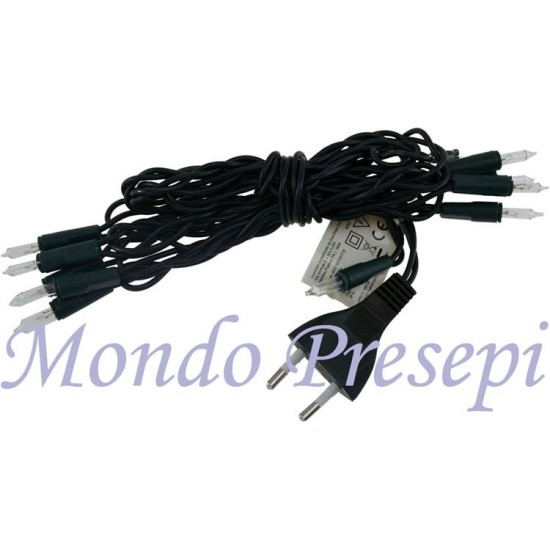 Catena 10 pisellini bianchi a 220V. - Cod. 