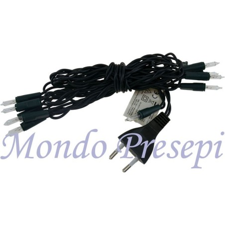 Catena 10 pisellini bianchi a 220V. - Cod. 