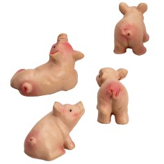 Set 4 maiali 2,8 cm per presepe Mondo Presepi 2