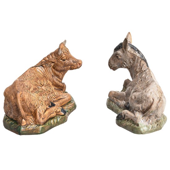 Set bue e asino Lux per statue h 10 cm Euromarchi per presepe
