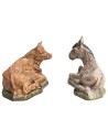 Set buey y asno Lux para estatuas h 10 cm Euromarchi para belén