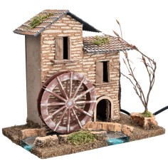 Casa con mulino ad acqua funzionante cm 25x16x22,3 h 2