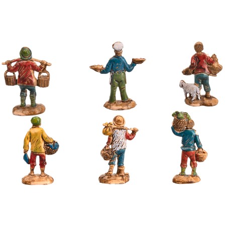 Conjunto de 6 estatuas Euromarchi 4 cm para belén Mundo Pesebres