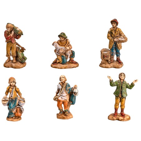 copy of Set 6 statue Euromarchi 4 cm per presepe Mondo Presepi