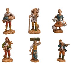 Set of 6 Euromarchi figurines 4 cm for nativity scene Mondo Presepi