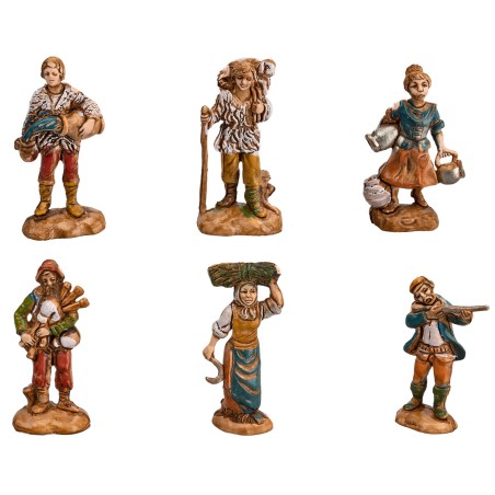 Set of 6 Euromarchi figurines 4 cm for nativity scene Mondo Presepi
