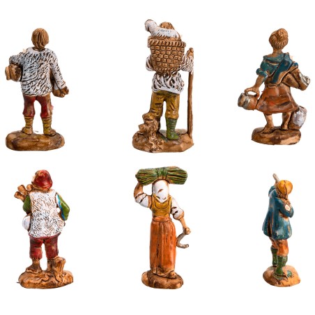Set 6 statuine Euromarchi 4 cm per presepe Mondo Presepi