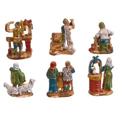 Set de 6 figuritas Euromarchi de 4 cm para belén Mondo Presepi 2