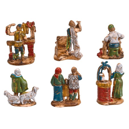 Set of 6 Euromarchi figurines 4 cm for nativity scene Mondo Presepi