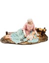 Maria lying with baby Jesus 15 cm in resin Landi Moranduzzo