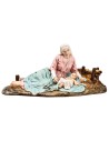 Maria lying with baby Jesus 15 cm in resin Landi Moranduzzo