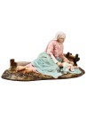 Maria lying with baby Jesus 15 cm in resin Landi Moranduzzo