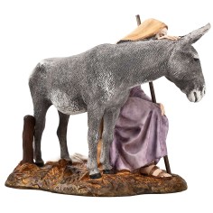 St. Joseph with donkey 15 cm in Landi Moranduzzo resin 2