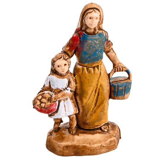 Peasant woman with child Euromarchi 4 cm for nativity scene Mondo Presepi