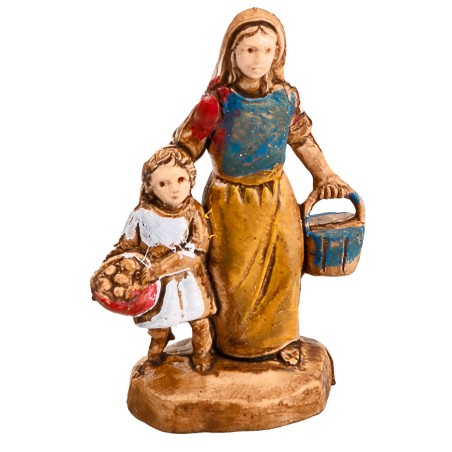 Contadina con bambina Euromarchi 4 cm per presepe Mondo Presepi