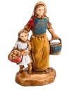 Contadina con bambina Euromarchi 4 cm per presepe Mondo Presepi