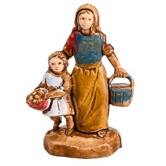 Campesina con niña Euromarchi 4 cm para belén Mundo Pesebres