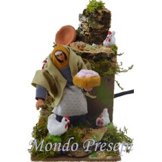 Peasant woman with eggs in motion