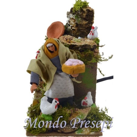 Peasant woman with eggs in motion