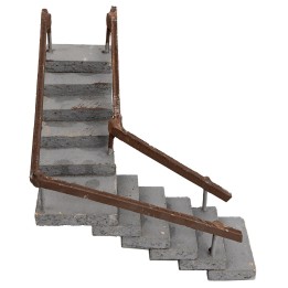 Scala ad angolo in legno con corrimano cm 14 h