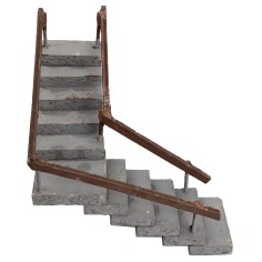 Escalera angular de madera con pasamanos de 14 cm de altura