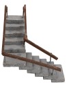 Wooden corner staircase with handrail 14 cm h