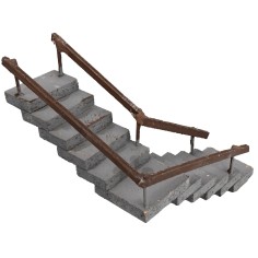 Escalera angular de madera con pasamanos de 14 cm de altura 2