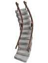 Curved staircase with wooden handrail h 14 cm for Mondo nativity scene