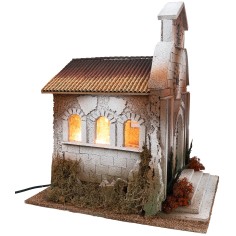 Chiesa con campanile per statue da 12-15 cm per presepe Mondo 2
