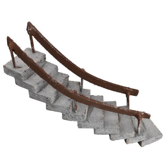 Scala curva con corrimano rivolto verso sinistra h 13,5 cm per