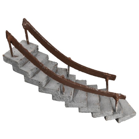 Scala curva con corrimano rivolto verso sinistra h 13,5 cm per