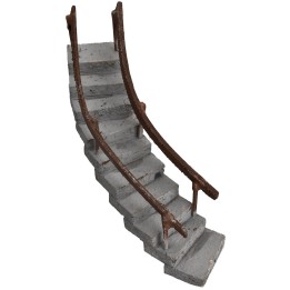 Scala curva con corrimano rivolto verso destra h 13,5 cm