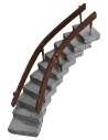 Scala curva con corrimano rivolto verso sinistra h 13,5 cm per