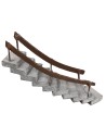 Curved staircase with handrail facing right h 13.5 cm