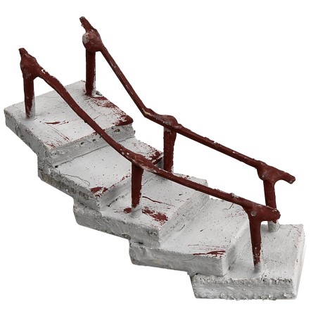 copy of Curved staircase with handrail facing left h 13.5 cm