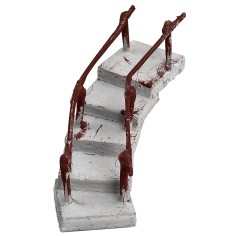 Scala curva con corrimano rivolto verso destra h 6 cm per