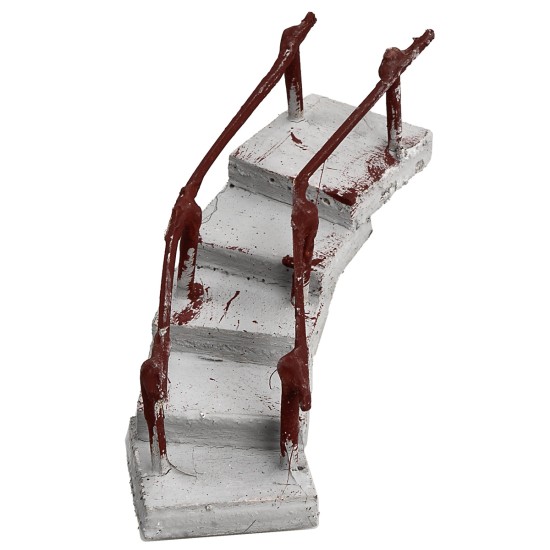 copy of Curved staircase with handrail facing left h 13.5 cm