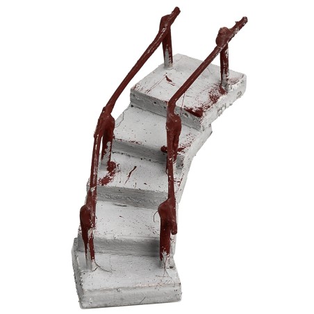 Scala curva con corrimano rivolto verso destra h 6 cm per