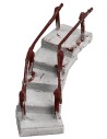 Scala curva con corrimano rivolto verso destra h 6 cm per