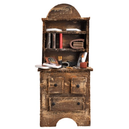 Wooden cabinet with books and small items cm 7x4.7x18 h for