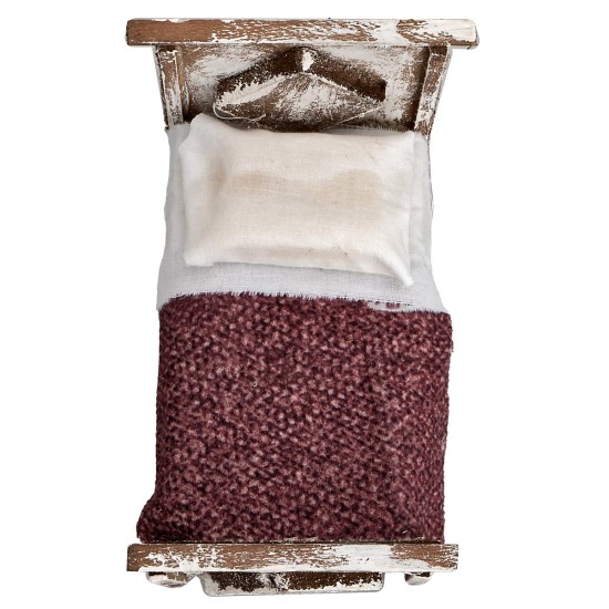 copy of Wooden double bed cm 8x5x2.5 h for nativity scene