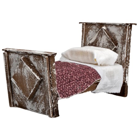 copy of Wooden double bed cm 8x5x2.5 h for nativity scene