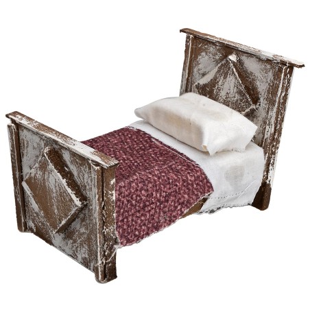 copy of Wooden double bed cm 8x5x2.5 h for nativity scene