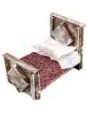 Letto con coperta in legno cm 6,5x4x5,3h