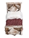 Letto con coperta in legno cm 6,5x4x5,3h