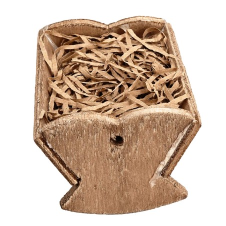 Wooden manger with hay cm 6.5x4.7x3.5 h for nativity scene