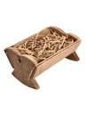 Wooden manger with hay cm 6.5x4.7x3.5 h for nativity scene