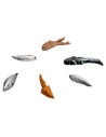 Set of 5 fish and an octopus in resin with assorted colors