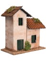 Two-story handcrafted house cm 13x7.2x13.6 h for Mondo nativity scene